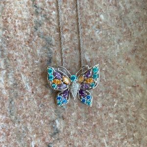 Gemstone Butterfly Pendant